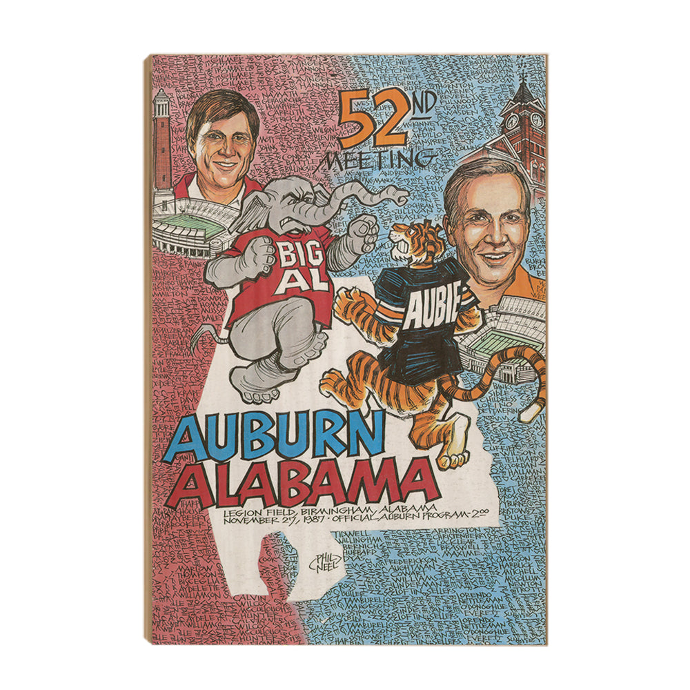 Auburn Tigers - Auburn vs Alabama 52nd Meeting Official Program Cover 11.27.87 - College Wall Art #Canvas
