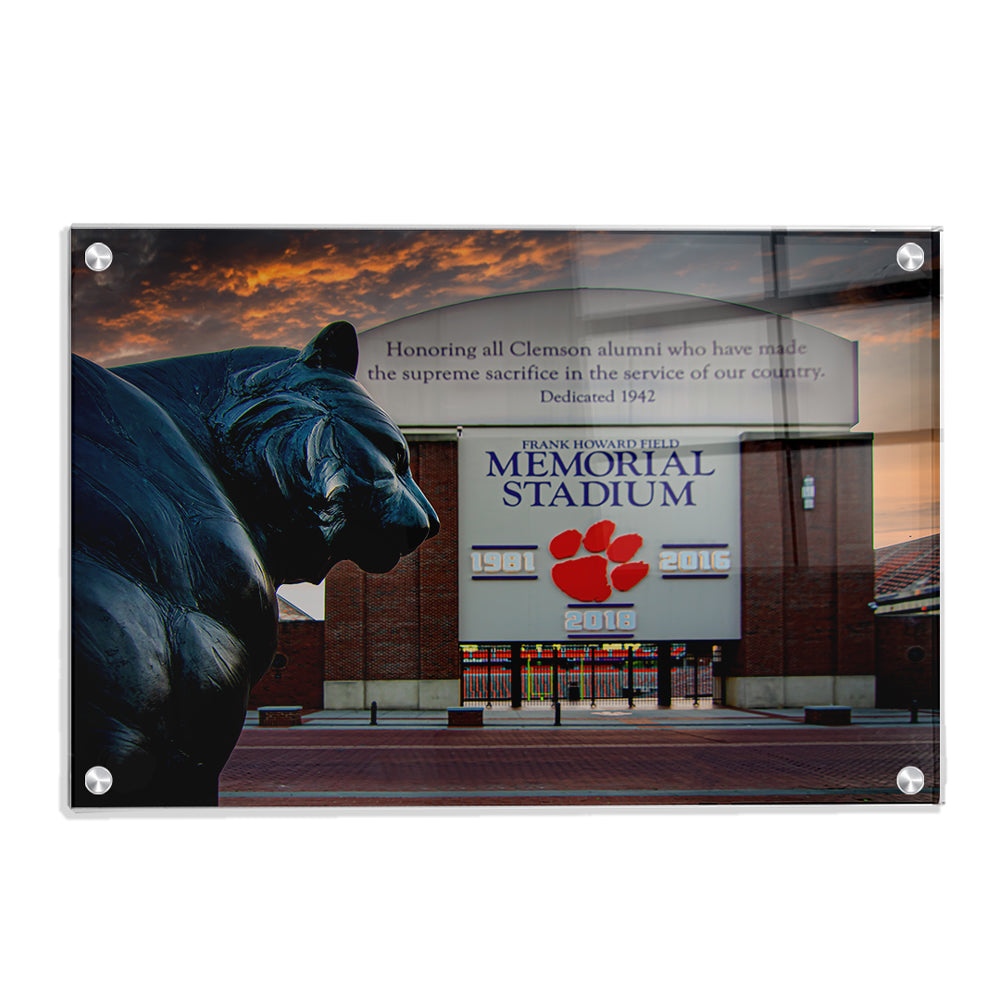 Clemson Tigers - Memorial Stadium Sunset - College Wall Art #Canvas