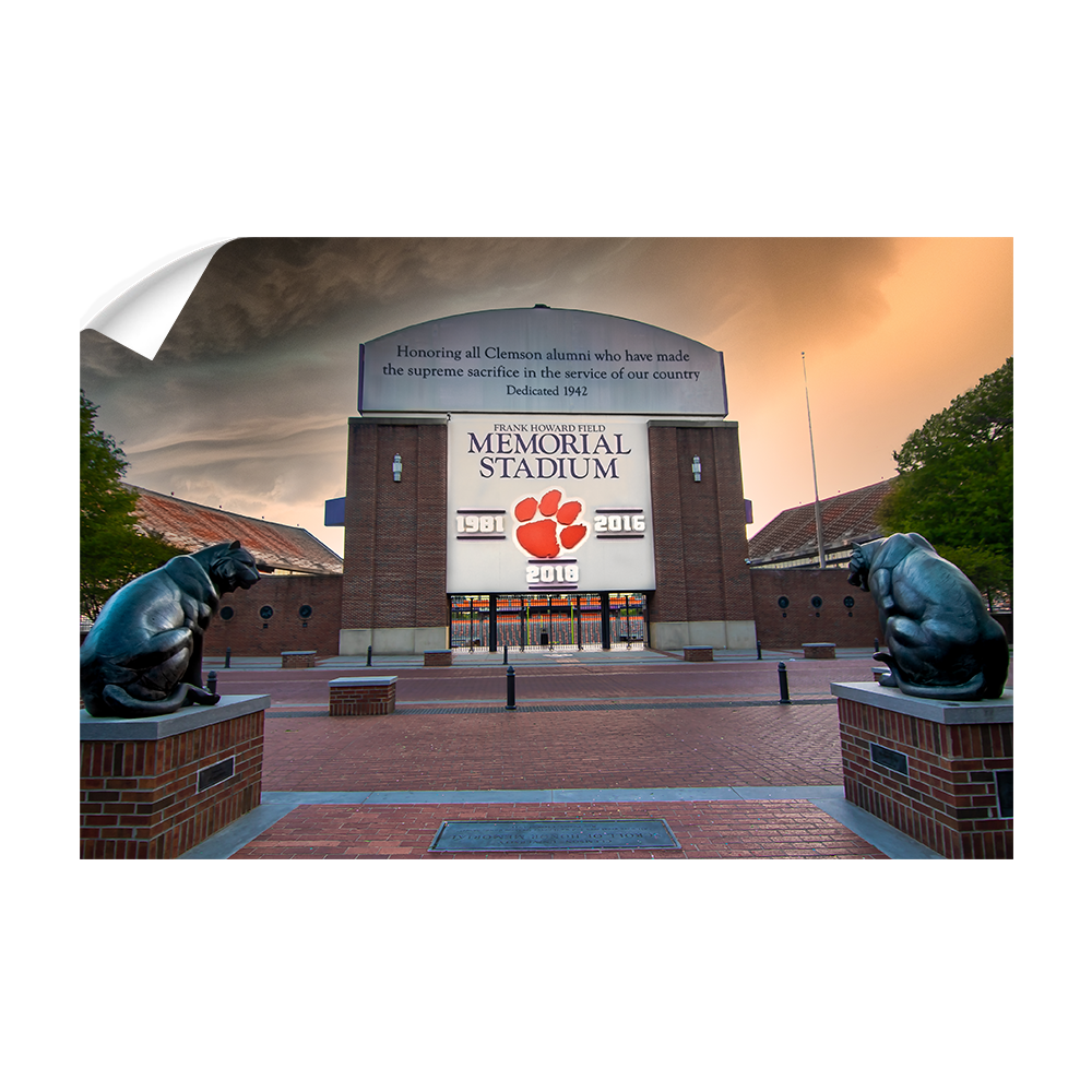 Clemson Tigers - Watchfull Eyes Sunset - College Wall Art #Canvas