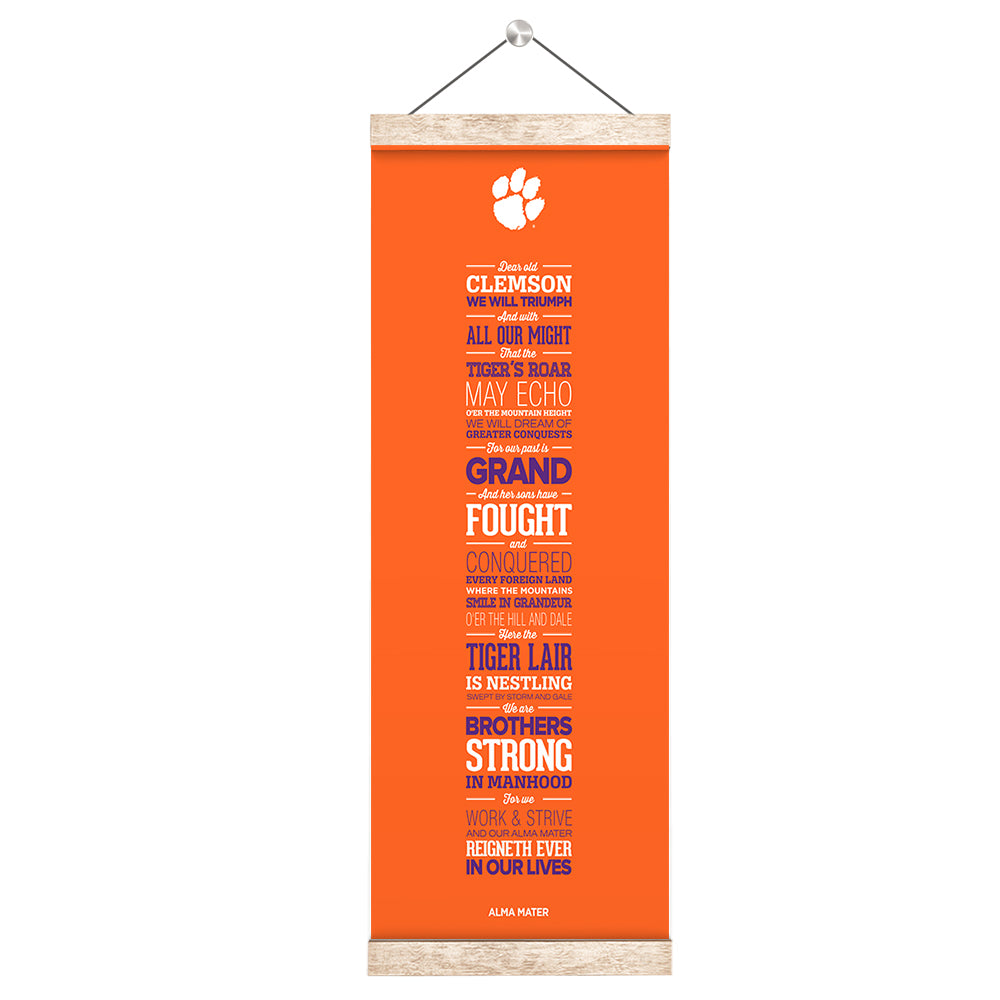 Clemson Tigers - Clemson Alma Mater - College Wall Art #Canvas