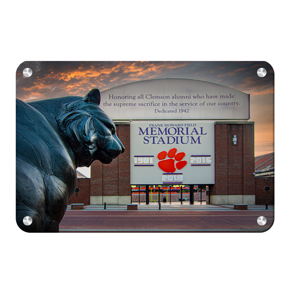 Clemson Tigers - Memorial Stadium Sunset - College Wall Art #Canvas