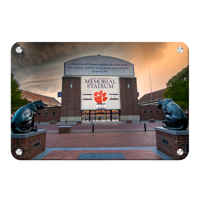 Clemson Tigers - Watchfull Eyes Sunset - College Wall Art #Metal