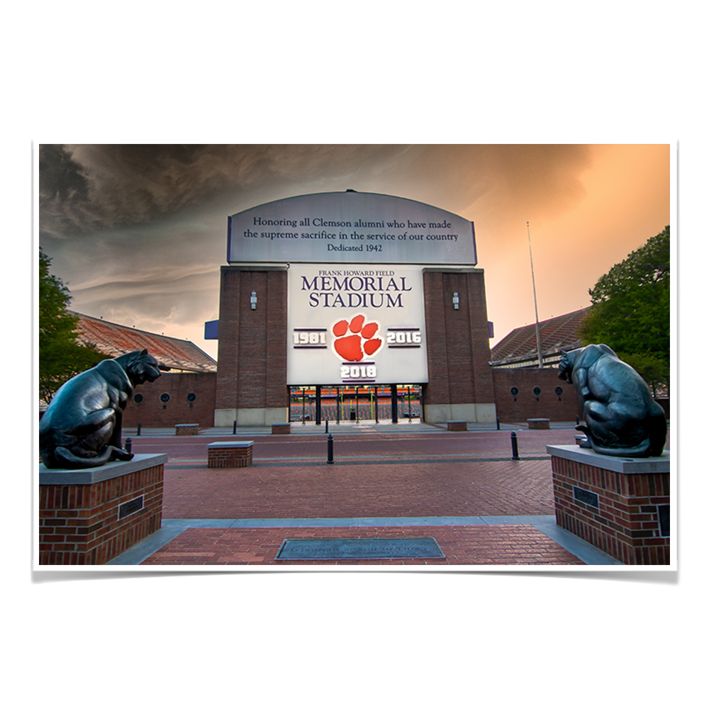 Clemson Tigers - Watchfull Eyes Sunset - College Wall Art #Canvas