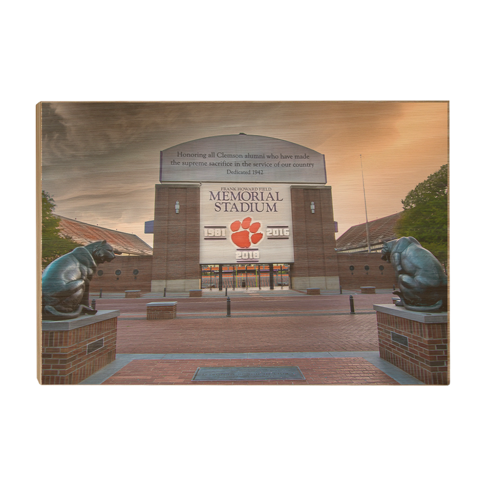 Clemson Tigers - Watchfull Eyes Sunset - College Wall Art #Canvas