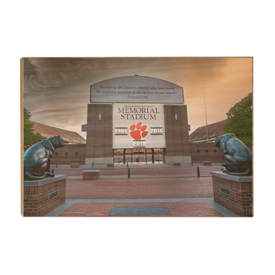 Clemson Tigers - Watchfull Eyes Sunset - College Wall Art #Wood