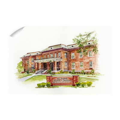 ETSU - Bill Gatton College of Pharmacy Watercolor - College Wall Art #Wall Decal