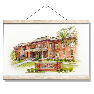 ETSU - Bill Gatton College of Pharmacy Watercolor - College Wall Art #Hanging Canvas