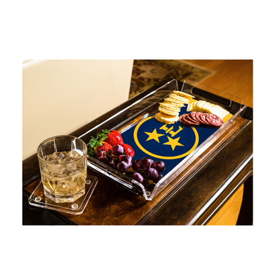 ETSU Bucs - Blue Tri Star Bucs Flag Decorative Serving Tray