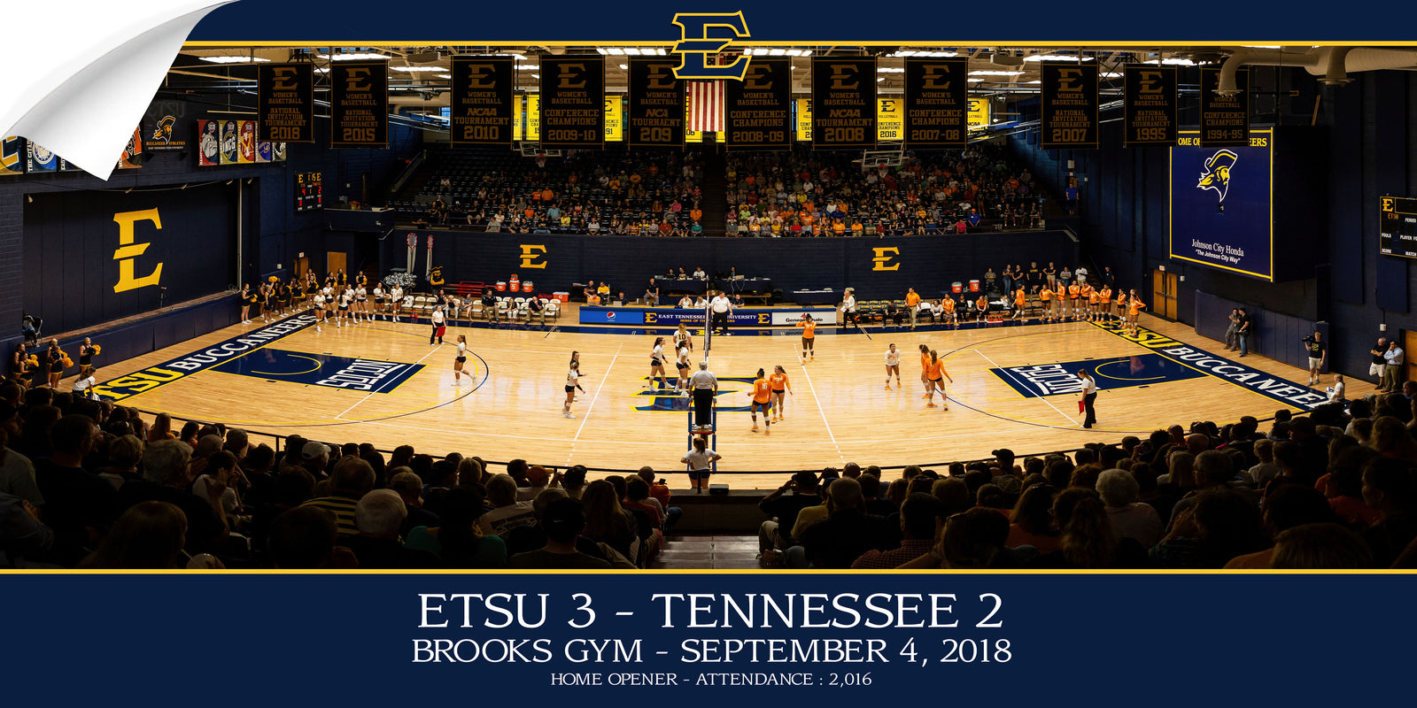 ETSU - Volleyball Home Opener Panoramic - College Wall Art #Canvas