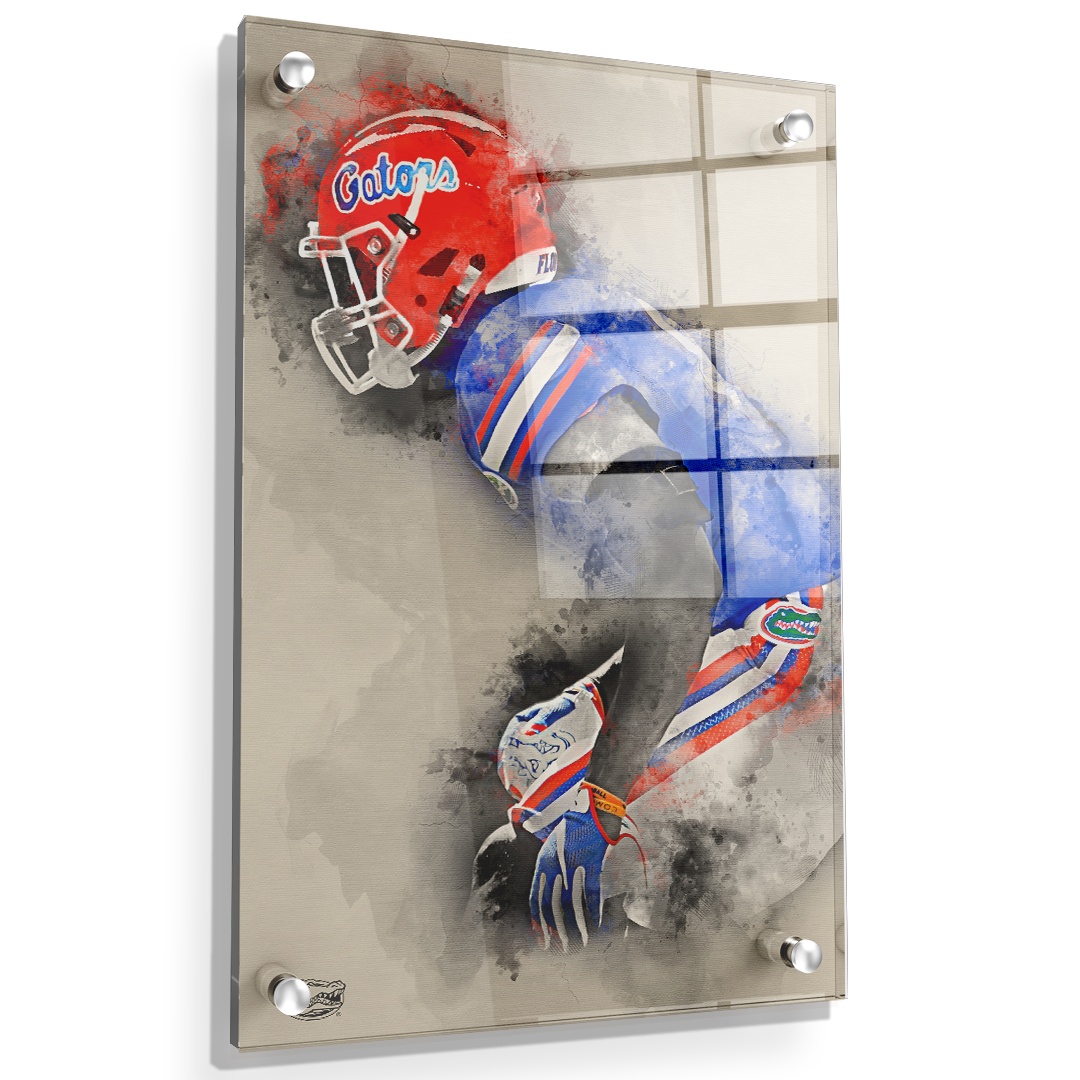 Florida Gators - Gator Defend Watercolor - College Wall Art #Acrylic