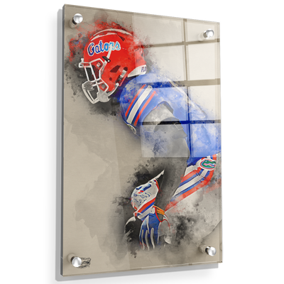 Florida Gators - Gator Defend Watercolor - College Wall Art #Acrylic