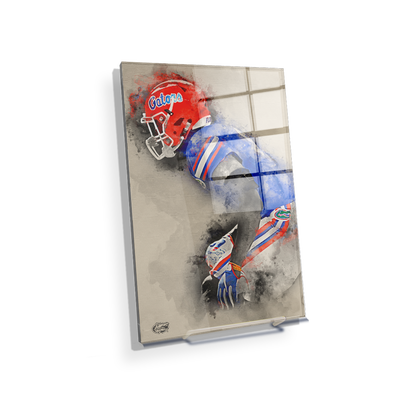 Florida Gators - Gator Defend Watercolor - College Wall Art #Acrylic Mini