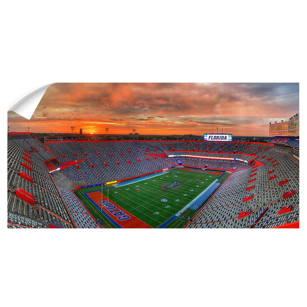 Florida Gators - Gator Sunrise Panoramic - College Wall Art #Canvas