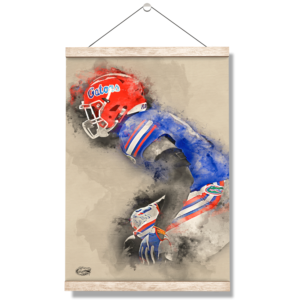 Florida Gators - Gator Defend Watercolor - College Wall Art #Hanging Canvas