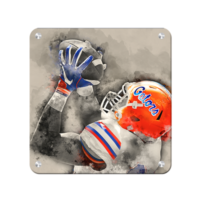 Florida Gators - The Catch Watercolor - College Wall Art #Metal