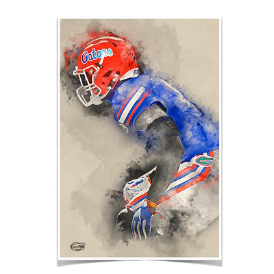 Florida Gators - Gator Defend Watercolor - College Wall Art #Poster