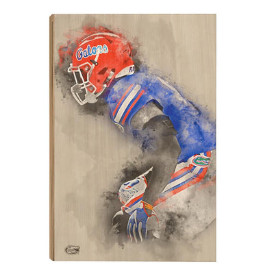Florida Gators - Gator Defend Watercolor - College Wall Art #Wood