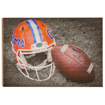 Florida Gators - Gator Ball Helmet - College Wall Art #Wood