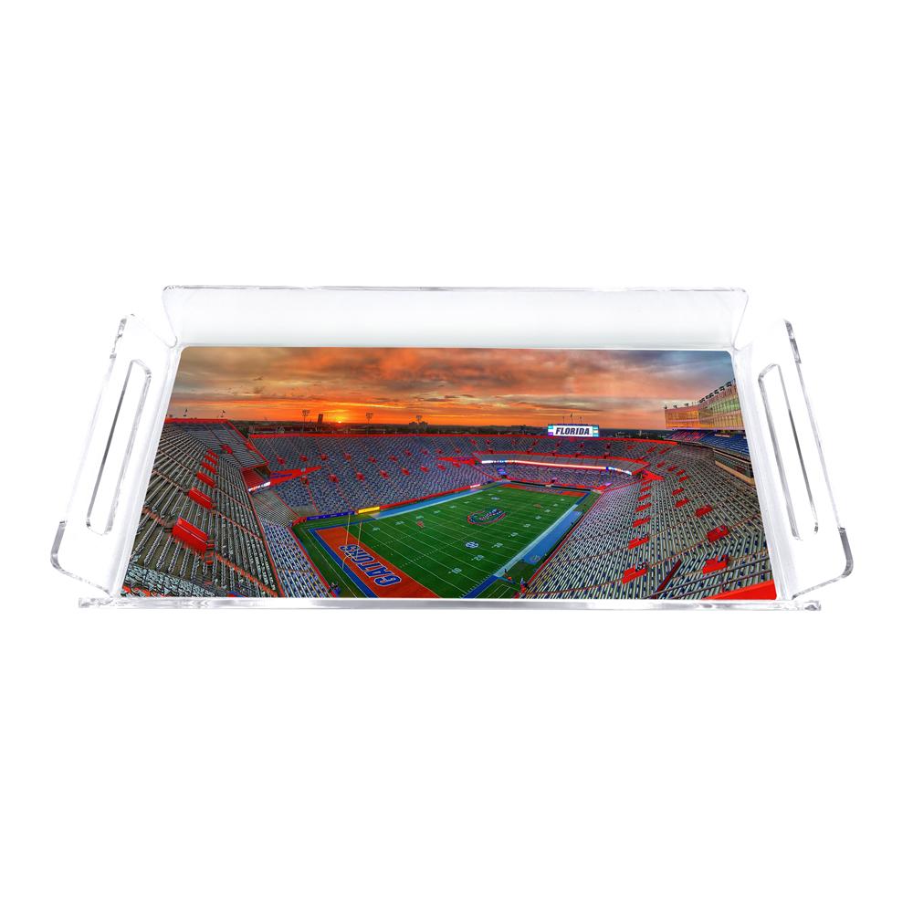 Florida Gators - Gator Sunrise Decorative Serving Tray