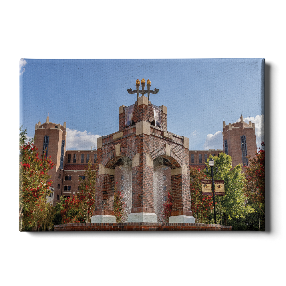 Florida State Seminoles - Fountains and Football - College Wall Art #Canvas