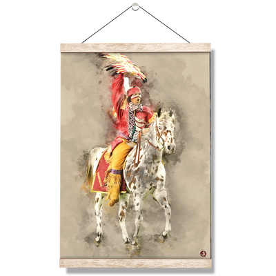 Florida State Seminole - Osceola Watercolor - College Wall Art #Hanging Canvas