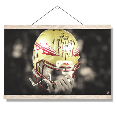 Florida State Seminoles - Seminole Helmet Held High - College Wall Art #Hanging Canvas