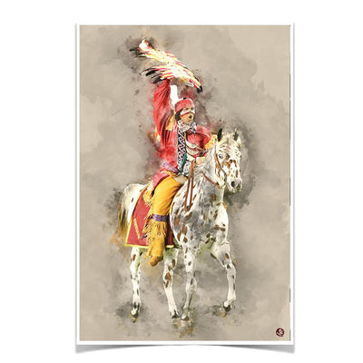 Florida State Seminoles - Osceola Watercolor - College Wall Art #Poster