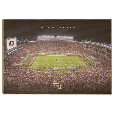 Florida State Seminoles - Unconquered Stadium - College Wall Art #Wood