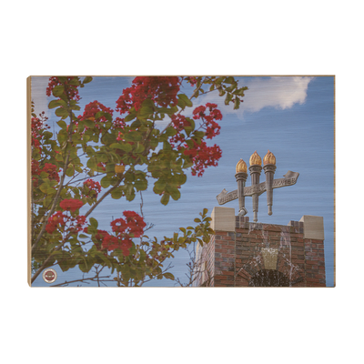 Florida State Seminoles - Red Bloom Torches - College Wall Art #Wood