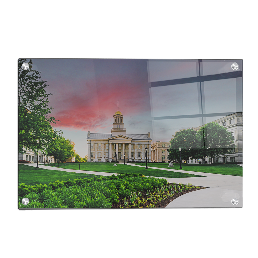Iowa Hawkeyes - Campus Sunset Painting - College Wall Art #Canvas