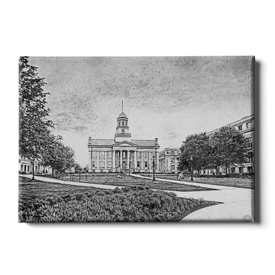 Iowa Hawkeyes - Campus Sketch - College Wall Art #Canvas