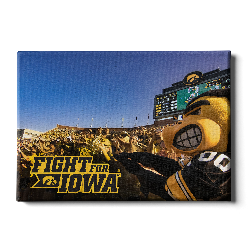 Iowa Hawkeyes - Herky Fight for Iowa - College Wall Art #Canvas