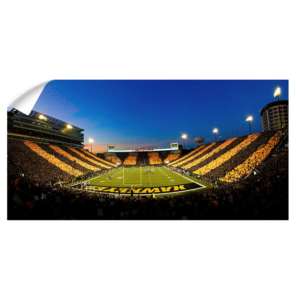 Iowa Hawkeyes - Hawkey's Stripe Out Pano - College Wall Art #Canvas