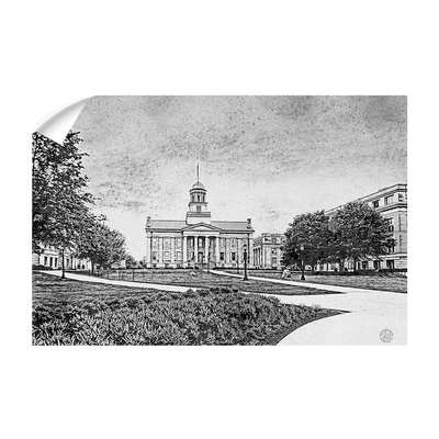 Iowa Hawkeyes - Campus Sketch - College Wall Art #Wall Decal