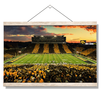 Iowa Hawkeyes - Kinnick Stadium Stripe Out Sunset - College Wall Art #Hanging Canvas