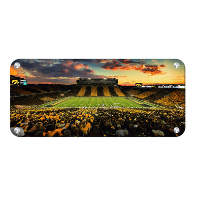 Iowa Hawkeyes - Black and Gold Pano - College Wall Art #Metal