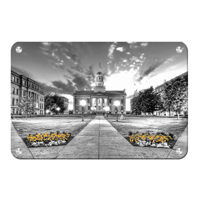 Iowa Hawkeyes - Pentacrest Black and Gold - College Wall Art #Metal