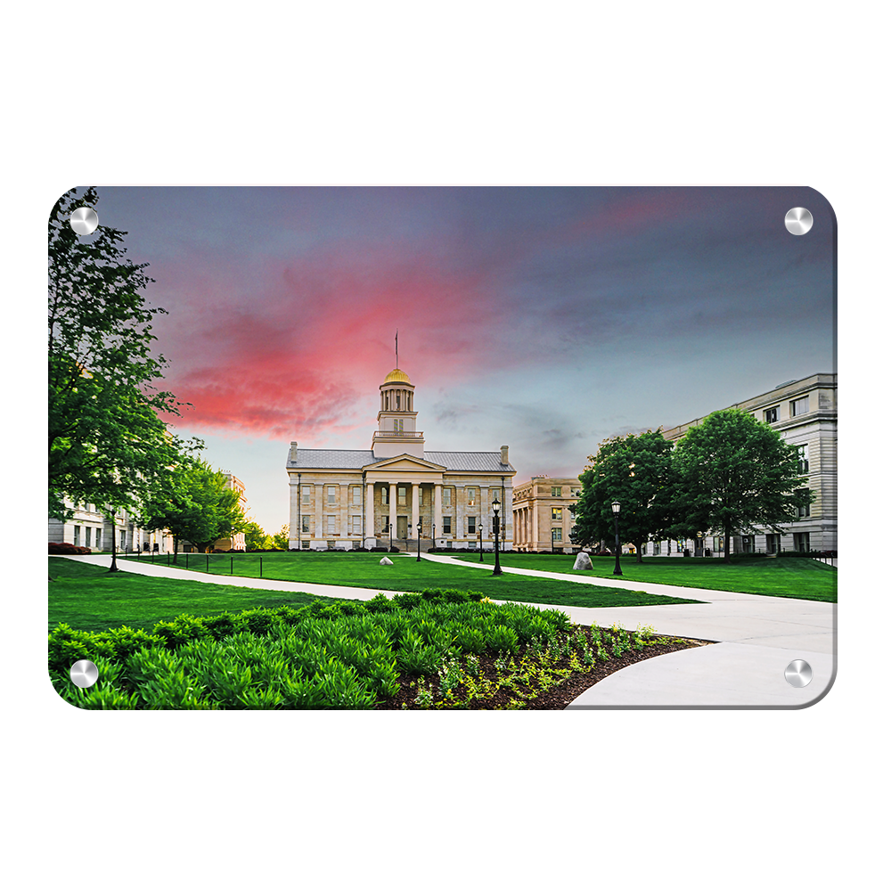 Iowa Hawkeyes - Campus Sunset Painting - College Wall Art #Canvas