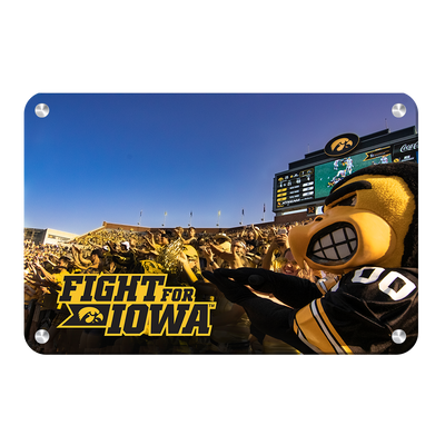 Iowa Hawkeyes - Herky Fight for Iowa - College Wall Art #Metal