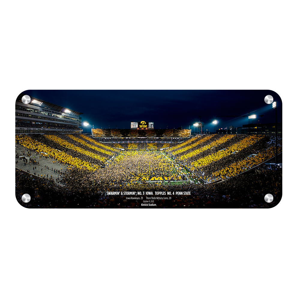 Iowa Hawkeyes - Swarmin' & Stormin' No. 3 Iowa Topples No 4 Penn State - College Wall Art #Canvas