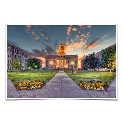 Iowa Hawkeyes- Pentacrest Sunset - College Wall Art #Poster