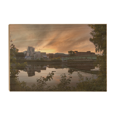 Iowa Hawkeyes - Sunrise on the Iowa River - College Wall Art #Wood