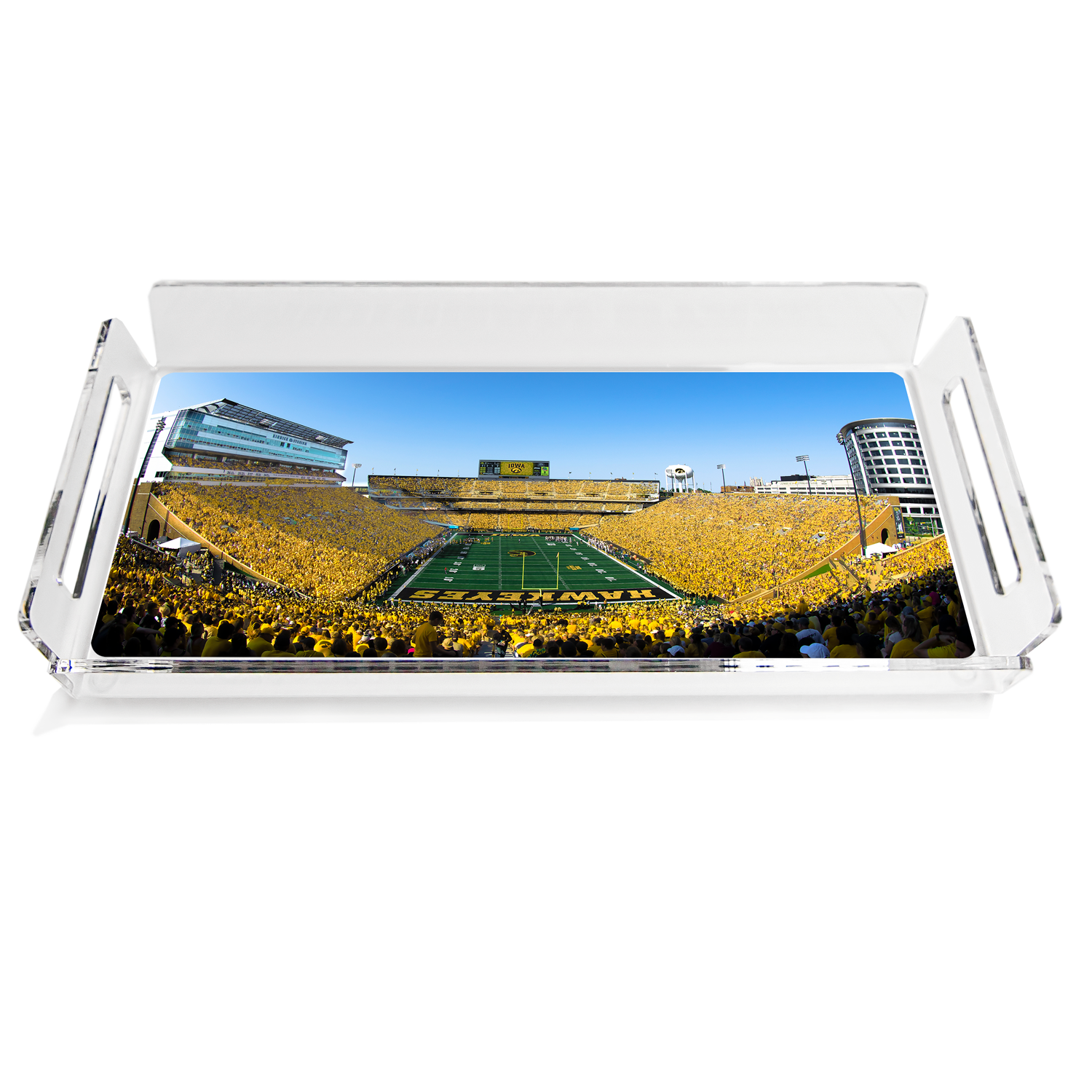 Iowa Hawkeyes - Gold Game Panoramic Decorative Serving Tray