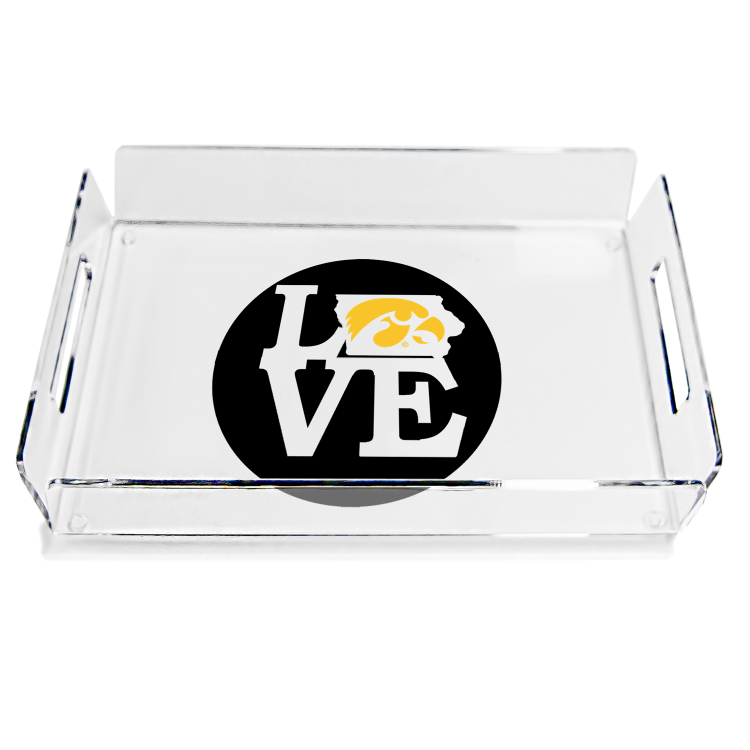 Iowa Hawkeyes - Iowa Love Black and Yellow Decorative Serving Tray
