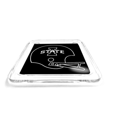 Iowa State Cyclones - Black White Helmet Drink Coaster