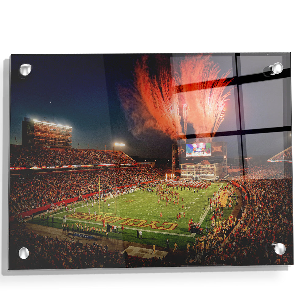 Iowa State Cyclones - Fireworks over Jack Trice Stadium - College Wall Art #Canvas