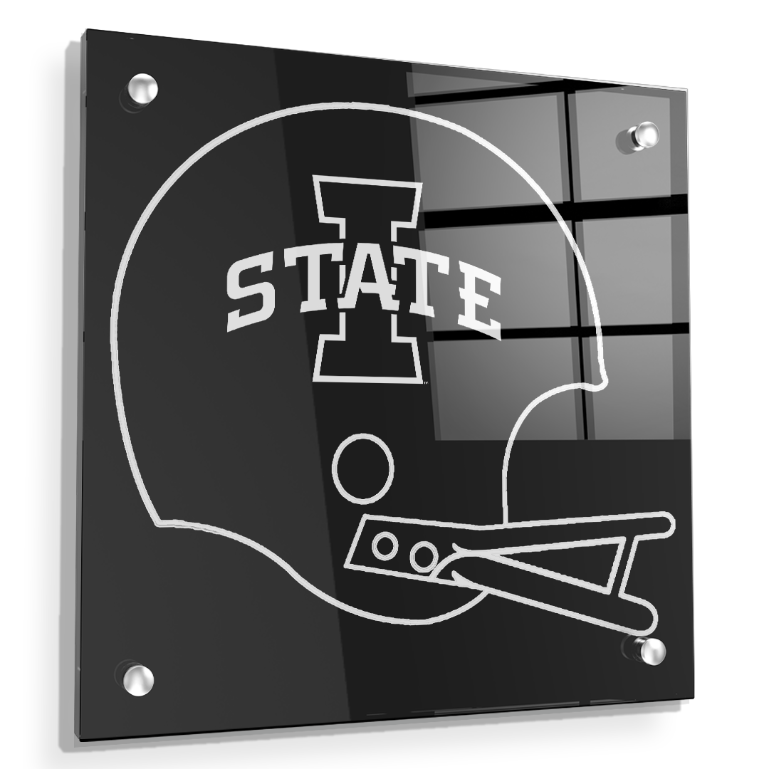 Iowa State Cyclones - Black White Helmet - College Wall Art #Canvas