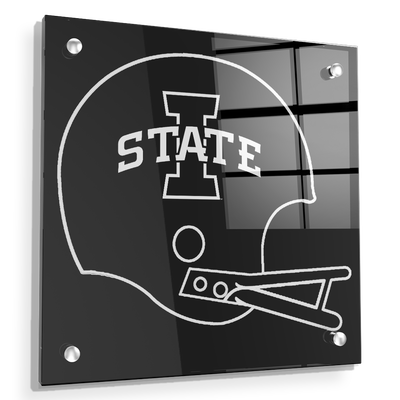 Iowa State Cyclones - Black White Helmet - College Wall Art #Acrylic