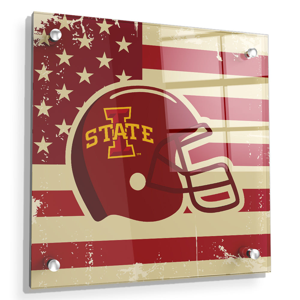 Iowa State Cyclones - Iowa State Stars and Stripes Helmet - College Wall Art #Canvas