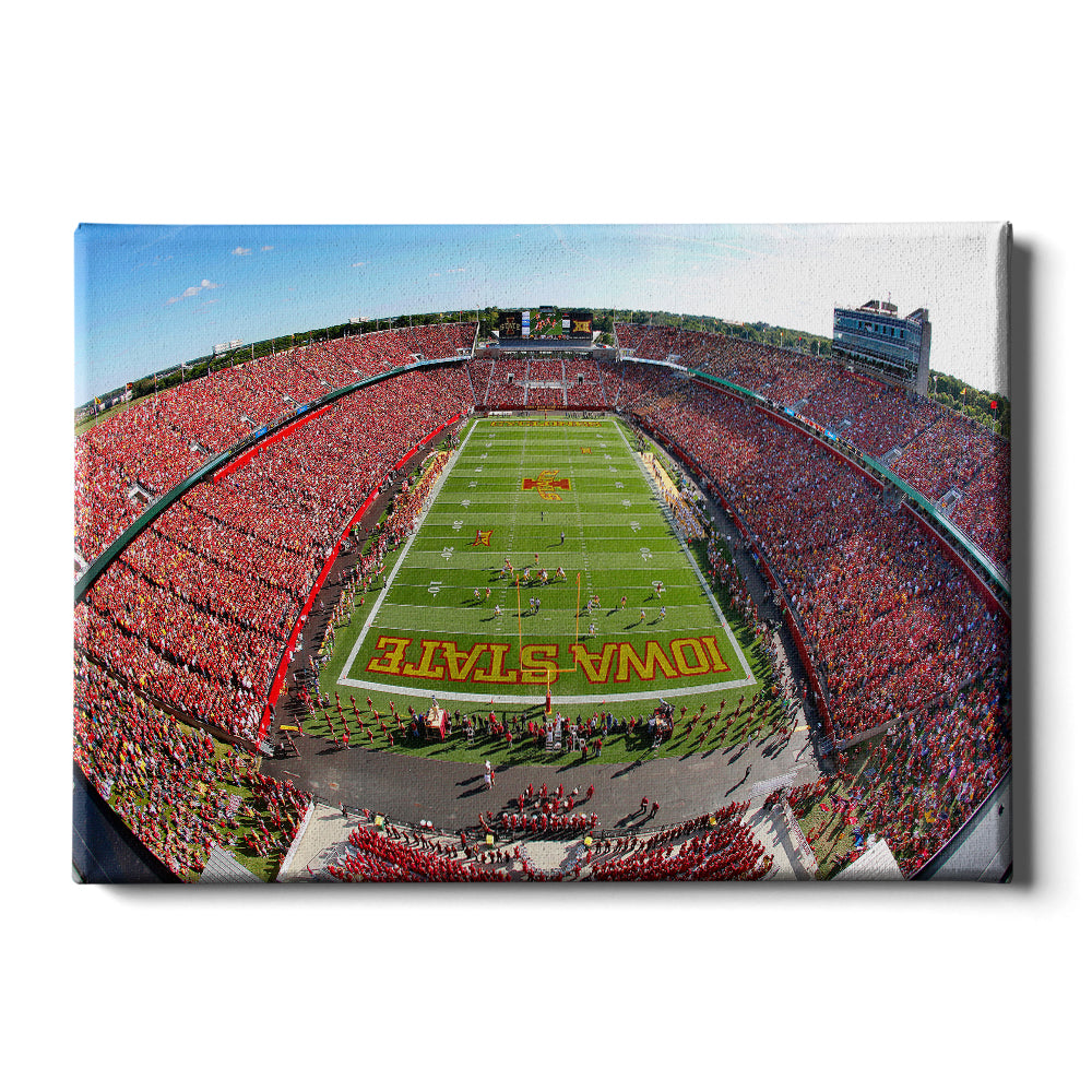 Iowa State Cyclones - Jack Trice Stadium Aerial Fish Eye - College Wall Art #Canvas